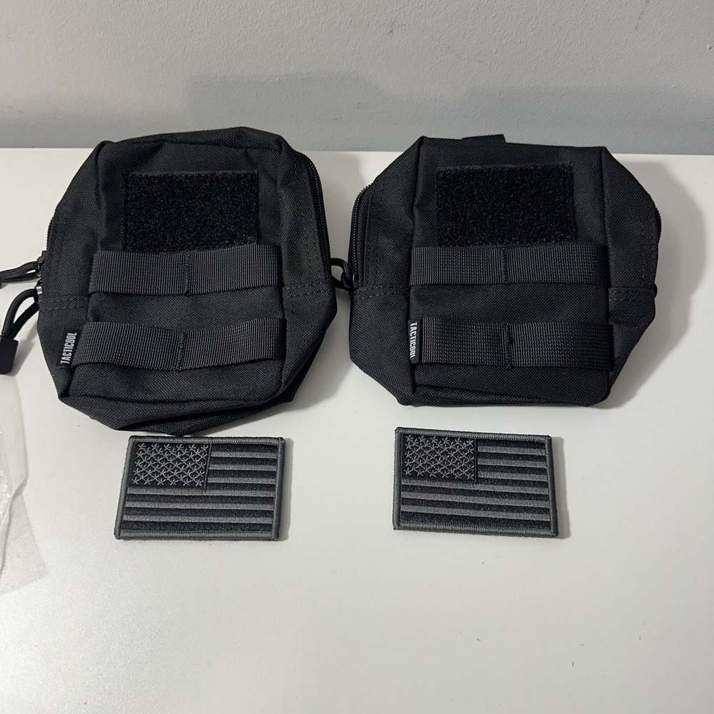 2 Tactical Compact MollePouch of Double Layer Design, Water  EMT-Hiking Black